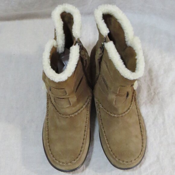 SoftWalk Manchester Suede Leather Boots With Faux Shearling Trim SIZE 8.5 - Picture 9 of 12